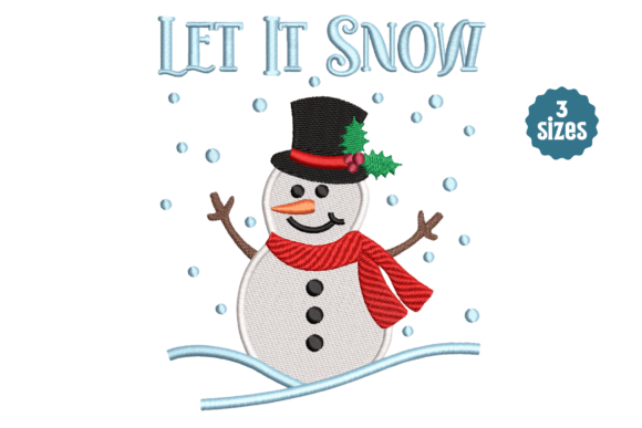 Let It Snow Traditional Snowman: A Winter Embroidery Masterpiece