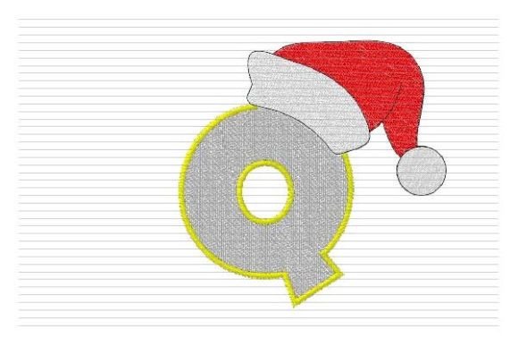 Q Letter Christmas Alphabet Santa Hat Embroidery Review