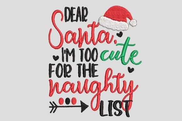 Quotes Dear Santa for Christmas Gift Embroidery