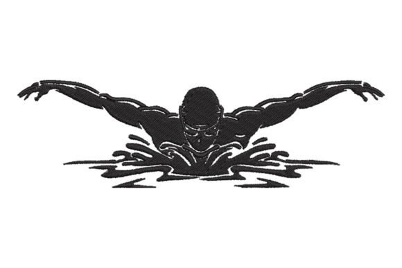 Swimming Man Embroidery Design Review for Apparel Projects